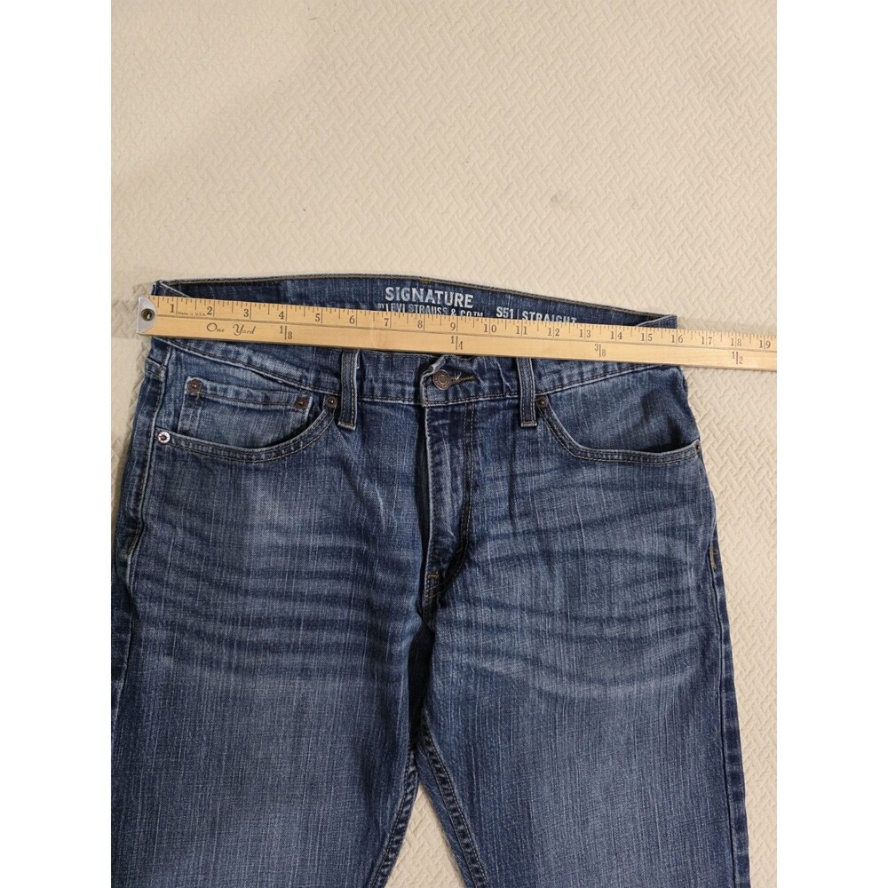 Signature by Levi Strauss Men S51 Straight Leg Jeans Medium Wash Blue W34 L30 - Picture 11 of 12